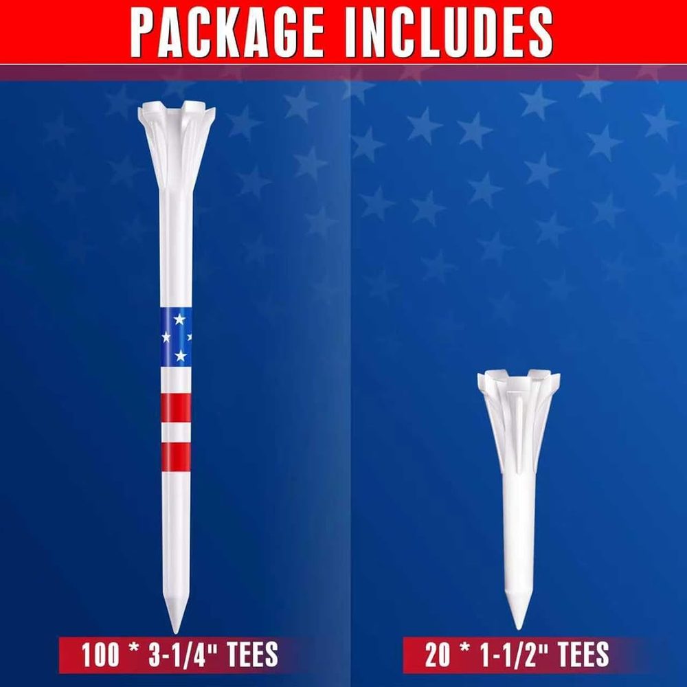 5-Prong Plastic Golf Tees with Star and Stripe Marking view 3