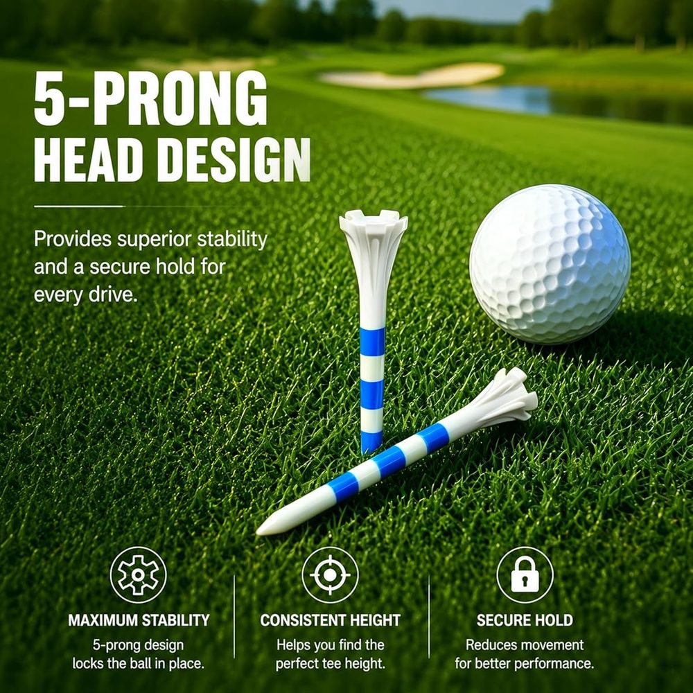 Advanced 5-Prong Plastic Golf Tees 120 Pack view 4