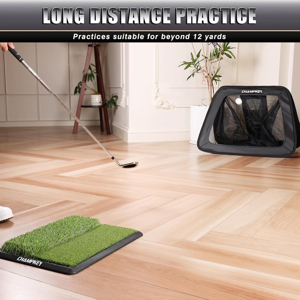 Double-Sided Golf Chipping Net with Mat and 12 Foam Balls view 5