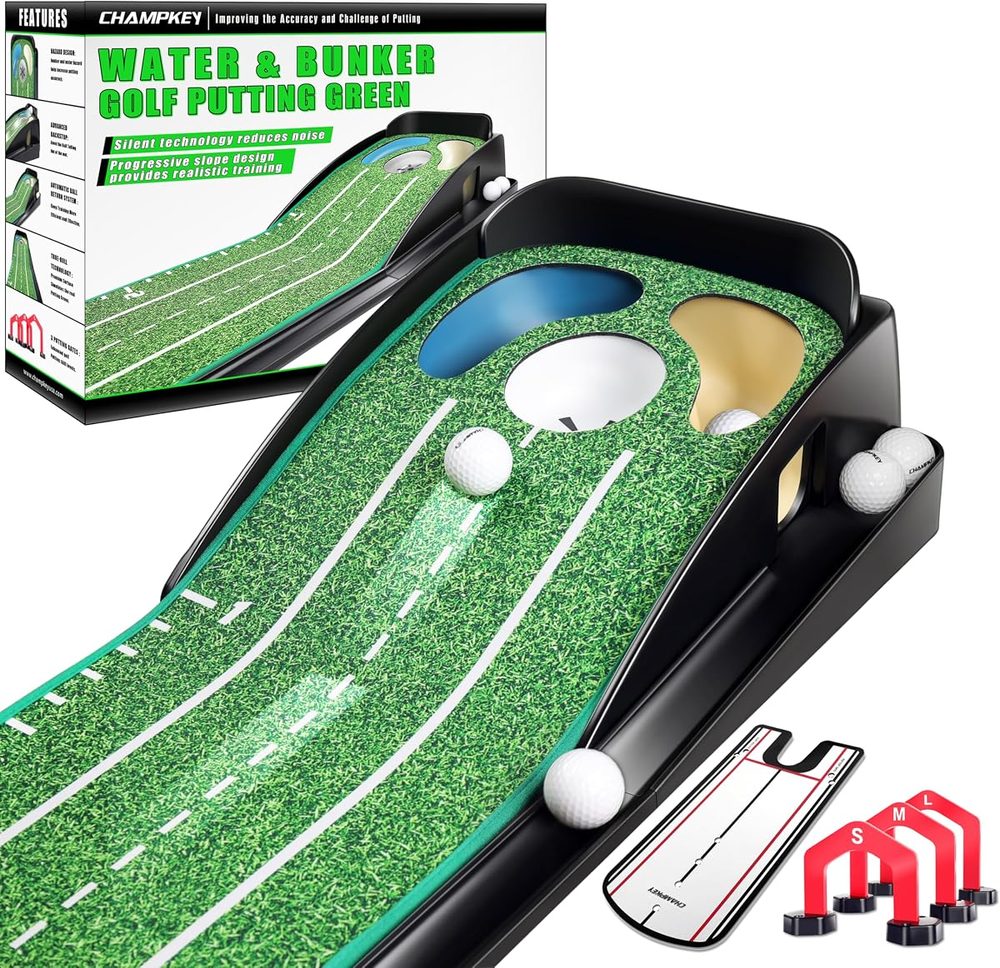 Professional Hazard Putting Green with Mirror and Gates