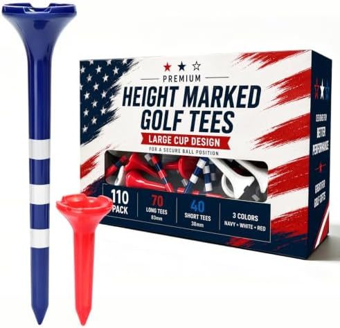 Large Cup Golf Tees 110 Pack, Mixed Sizes