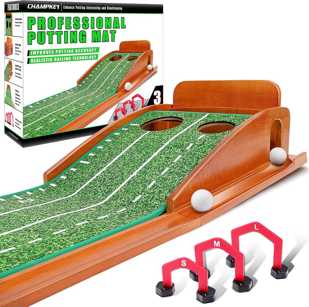 Premium Indoor Putting Green with 3 Gates (2 Holes)