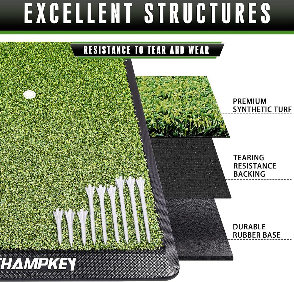 Premium Synthetic Turf Golf Hitting Mat 13" x 17" view 5