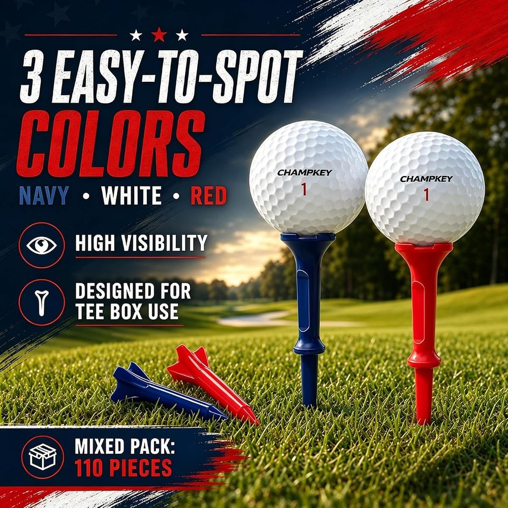 Mixed Sizes Stepped Golf Tees with Large Cup Head view 3