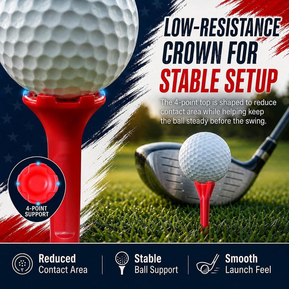 Mixed Sizes Stepped Golf Tees with Large Cup Head view 4